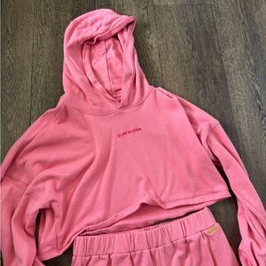 Cleo Harper Pink crop top hoodie